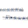 3.5 mm Lab Created Blue Aquamarine and 1/6 ctw Diamond Rhodium Over
Sterling Silver Tennis Bracelet
