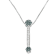 14K White Gold 1/5ctw Blue Round Cut Diamond Drop Pendant w\chain (H-I, I1-I2)