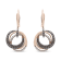 14K Rose Gold 1.00ctw White and Brown Diamond Intertwining Hoops and
Circle Dangle Earrings