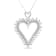 Sterling Silver 1 3/4ctw Round Diamond Lined Open Heart Pendant w\chain 18"