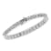 Sterling Silver 2.0ctw Prong Set Round-Cut Diamond 4 Stone Box Link Bracelet