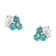 14K White Gold Treated Blue Diamond Trio Stud Earrings 1 1/3ctw
