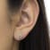 Sterling Silver Color Treated Princess Green Diamond Quad Stud Earring 1/2ctw