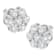 Sterling Silver 2.0ctw Floral 7 Stone Diamond Stud Earring