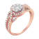 0.75ctw Diamond Floral Cluster 10K Rose Gold Ring