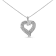 1.00ctw Baguette Diamond Open Sterling Silver Heart Necklace