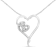 Sterling Silver 1/10ctw Diamond Heart Pendant w\chain (H-I, I1-I2)