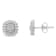 Sterling Silver 1/2ctw Round-Cut Diamond Halo Cluster Stud Earring