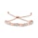 14K Rose Gold Over Sterling Diamond Accent Marquise Shape and Heart
Links Bolo - Adjustable 6" to 9"