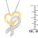 10K Yellow Gold Over Sterling Silver 1/20ctw Diamond Ribbon-Heart
Pendant w\chain(H-I, I1-I2)