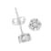 Sterling Silver 1/10ctw Prong Set Round-Cut Trio Diamond Stud Earrings