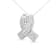 2.625ctw Round and Baguette Channel-Set Diamond Awareness Ribbon 14K
White Gold Pendant