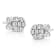 14K White Gold 1/2 Ctw Prong Set Round Diamond Flower Stud Earrings