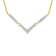 14K Two-tone Gold 2.0ctw Diamond Flared and X-Station V Shaped Necklace
(H-I Color, SI2-I1 Clarity)