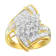 10K Yellow Gold Round and Baguette Diamond Swirl Ring (2.0ctw, J-K
Color, I2 Clarity)