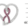 14K White Gold Diamond and Lab Created Pink Sapphire Awareness Ribbon
& Open Heart Pendant w\chain