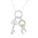 10K Gold Over Sterling Silver Two-Tone 1/6ctw Diamond Symbol Key Pendant w\chain