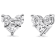 10K White Gold 1/2ctw Diamond 3 Stone Trio Heart Stud Earring