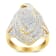 10K Yellow Gold Over Sterling Silver 1-1/8ctw Diamond Triple Halo Ring
(I-J Color, I2-I3 Clarity)