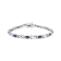 10K White Gold Oval Sapphire Gemstone and 1/10ctw Diamond Prong Set
"X" Link Bracelet - Size 7"
