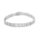 Sterling Silver 1.50ctw Round Diamond 3 Row Heart Link Bracelet