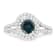 14K White Gold 1-1/3ctw White & Blue Diamond Halo Ring (G-H and
Fancy Blue Color, SI2-I1 Clarity)