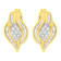 10K Yellow Gold 1/3ctw Round-Cut Diamond Cluster and Swirl Stud Earrings