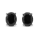 Sterling Silver 1.0ctw Treated Black Oval Diamond Stud Earring