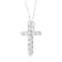 Sterling Silver 1.0ctw Round-Cut Diamond Cross 18" Pendant w\chain
