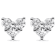 10K White Gold 1/2ctw Diamond 3 Stone Trio Heart Stud Earring
