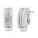 14K White Gold 1 1/2ctw Round and Baguette Cut Diamond Earrings