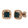 10K Rose Gold Over Sterling Silver Rose Cut Treated Diamond Stud Earring .25ctw