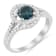 14K White Gold 1-1/3ctw White & Blue Diamond Halo Ring (G-H and
Fancy Blue Color, SI2-I1 Clarity)