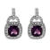 Sterling Silver 8MM Cushion Shaped Amethyst and Diamond Accent Halo with
Push Back Dangle Earrings