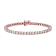 10K Rose Gold Over Sterling Silver 1.0 Cttw Round-Cut Diamond Tennis Bracelet