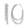 14K White Gold 4.0ctw Diamond Asymmetrical Inside Out Double-Hoop Earrings