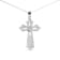 Sterling Silver 1.00 Cttw Diamond Fleur De Lis Cross 18" Pendant Necklace