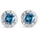 1.00ctw Treated Blue and White Diamond 14K White Gold Hidden Halo Stud Earrings