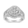 14K White Gold 1 1/2ctw Diamond Floral Cluster and Studded Shank Ring
(H-I Color, SI2-I1 Clarity)