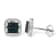 Sterling Silver Rose Cut Treated Blue Diamond Square Stud Earring .25ctw