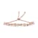 10K Rose Gold Over Sterling Silver Channel Set Diamond Accent Twist Bolo Bracelet