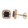 10K Rose Gold Over Sterling Silver Rose Cut Treated Diamond Stud Earring .25ctw