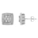 Sterling Silver 1/2ctw Diamond Miligrain Square Shape Stud Earrings