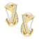 14K Two-Tone 1/2ctw "X" Shape Cross Over Diamond Hoop Earrings