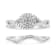 Sterling Silver 1/6ctw Diamond Composite Halo and Split Shank Bridal Set
Ring and Band