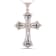 14K Rose Gold and Black Rhodium 1.0ctw Diamond Cross Pendant w\chain 18"
