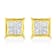 14K Yellow Gold 1.0ctw Invisible Set Princess-Cut Diamond Composite 8
Stone Stud Earrings