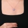 18K Rose Gold Round Purple Amethyst Gemstone with Round Diamonds Cluster
Heart Pendant