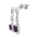 Sterling Silver 6x6MM Cushion Shaped Purple Amethyst and Diamond Accent
Drop and Dangle Earrings