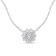 0.50ctw Diamond Flower Cluster Sterling Silver Pendant Necklace